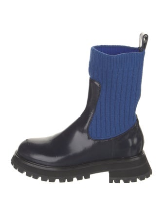 Lafayette 148 Patent Leather Colorblock Pattern Chelsea Boots