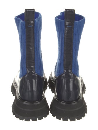 Lafayette 148 Patent Leather Colorblock Pattern Chelsea Boots