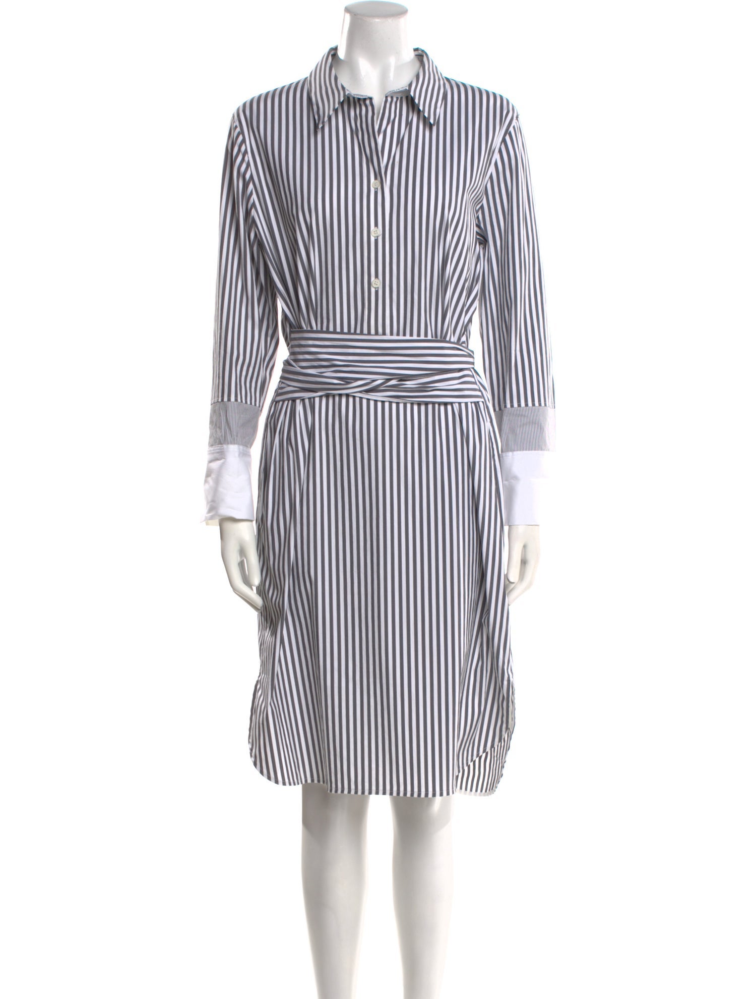 Lafayette 148 Striped Knee-Length Dress