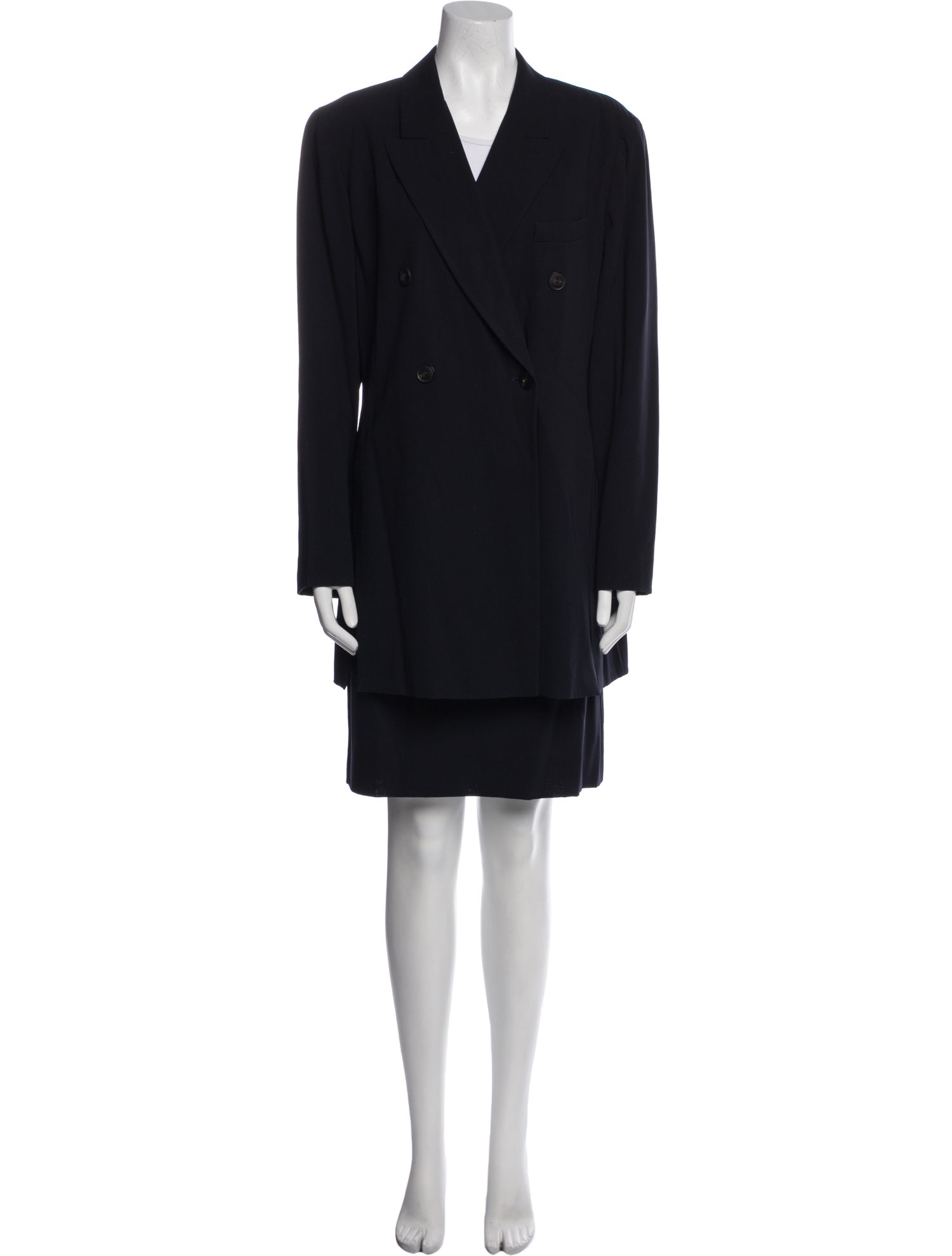 Lafayette 148 Virgin Wool Leather Trim Embellishment Skirt Suit