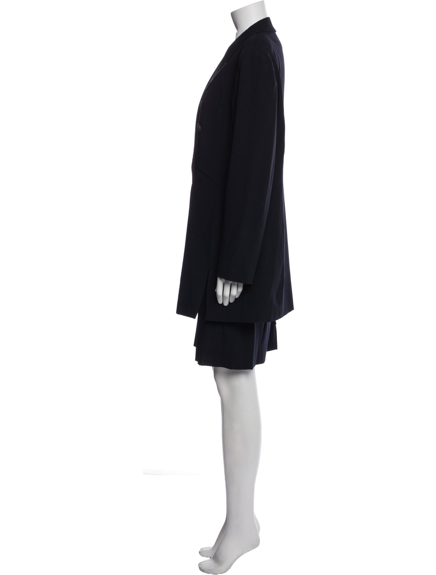 Lafayette 148 Virgin Wool Leather Trim Embellishment Skirt Suit