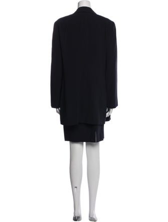 Lafayette 148 Virgin Wool Leather Trim Embellishment Skirt Suit