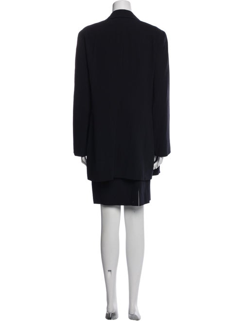 Lafayette 148 Virgin Wool Leather Trim Embellishment Skirt Suit