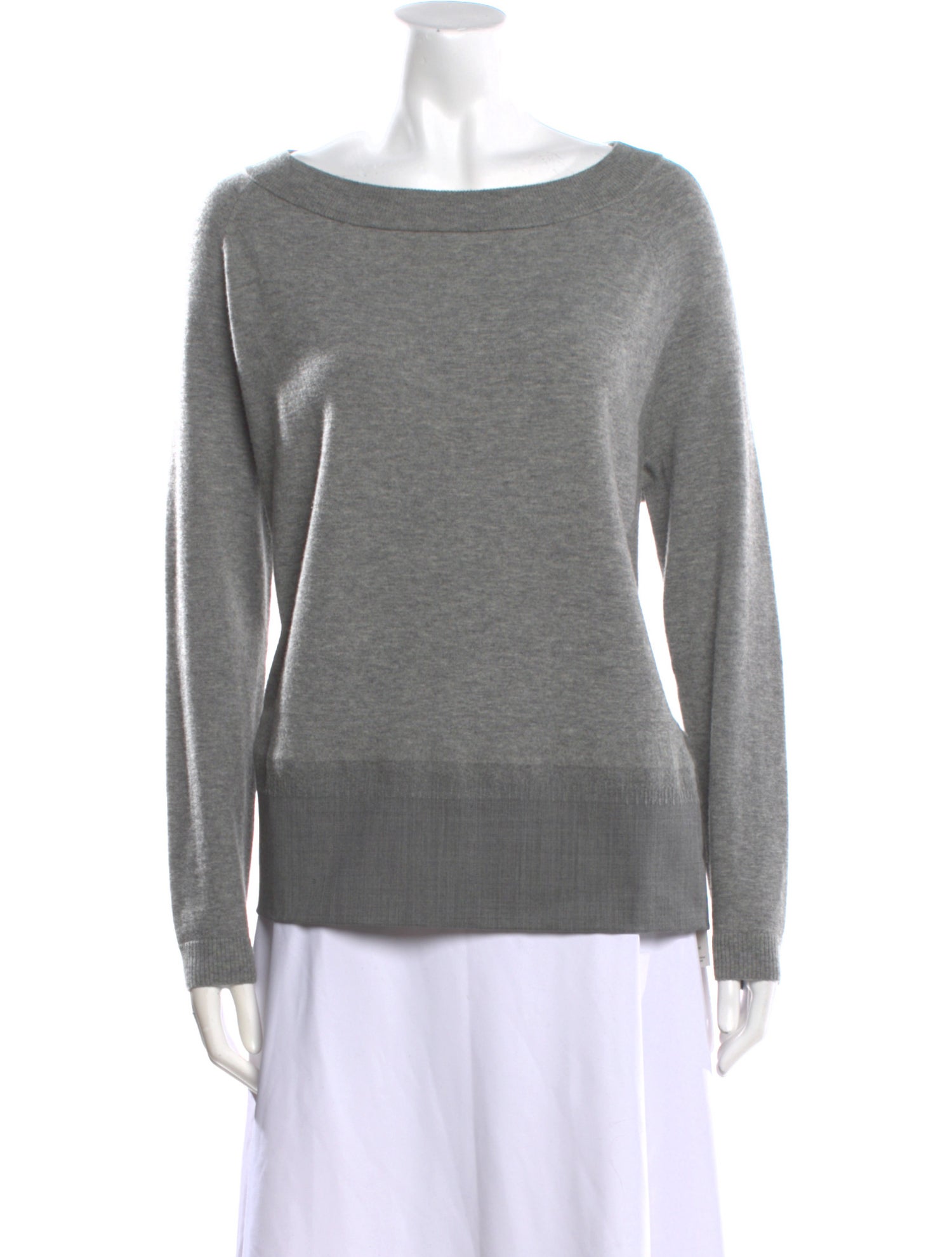 Lafayette 148 Wool Bateau Neckline Sweater