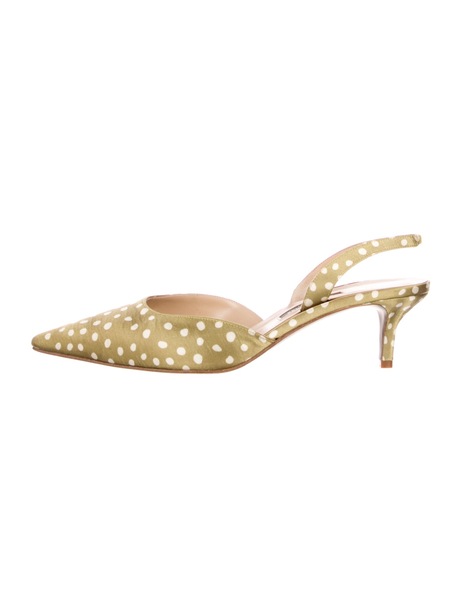 Lafayette 148 Satin Polka Dot Print Slingback Pumps