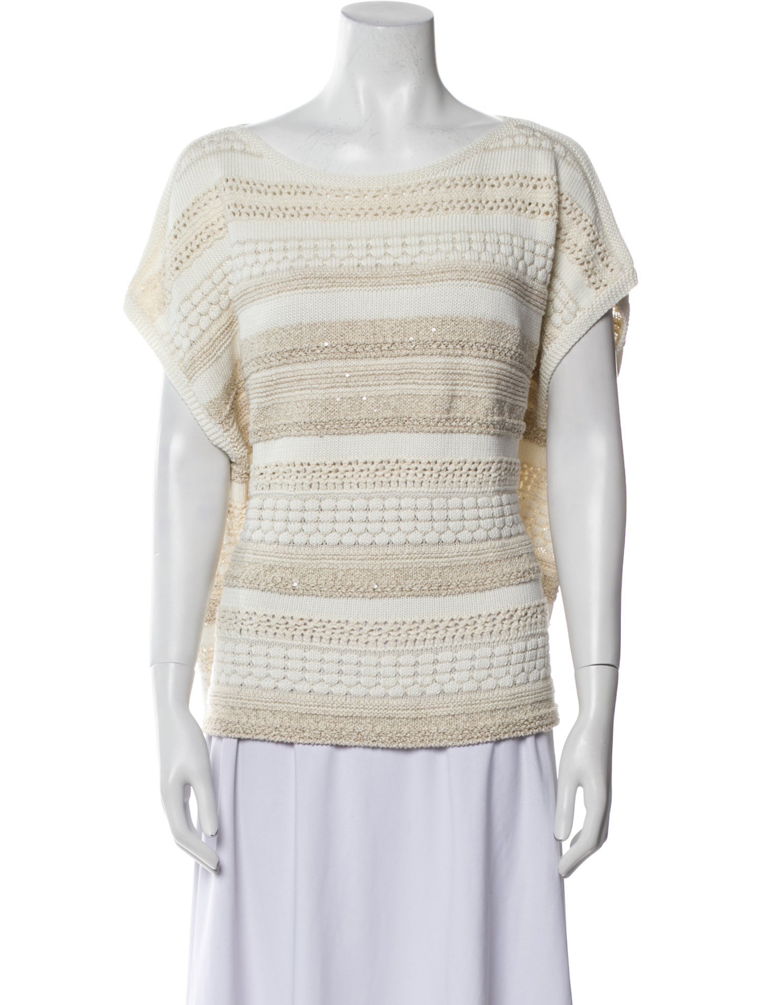 Lafayette 148 Striped Bateau Neckline Sweater w/ Tags