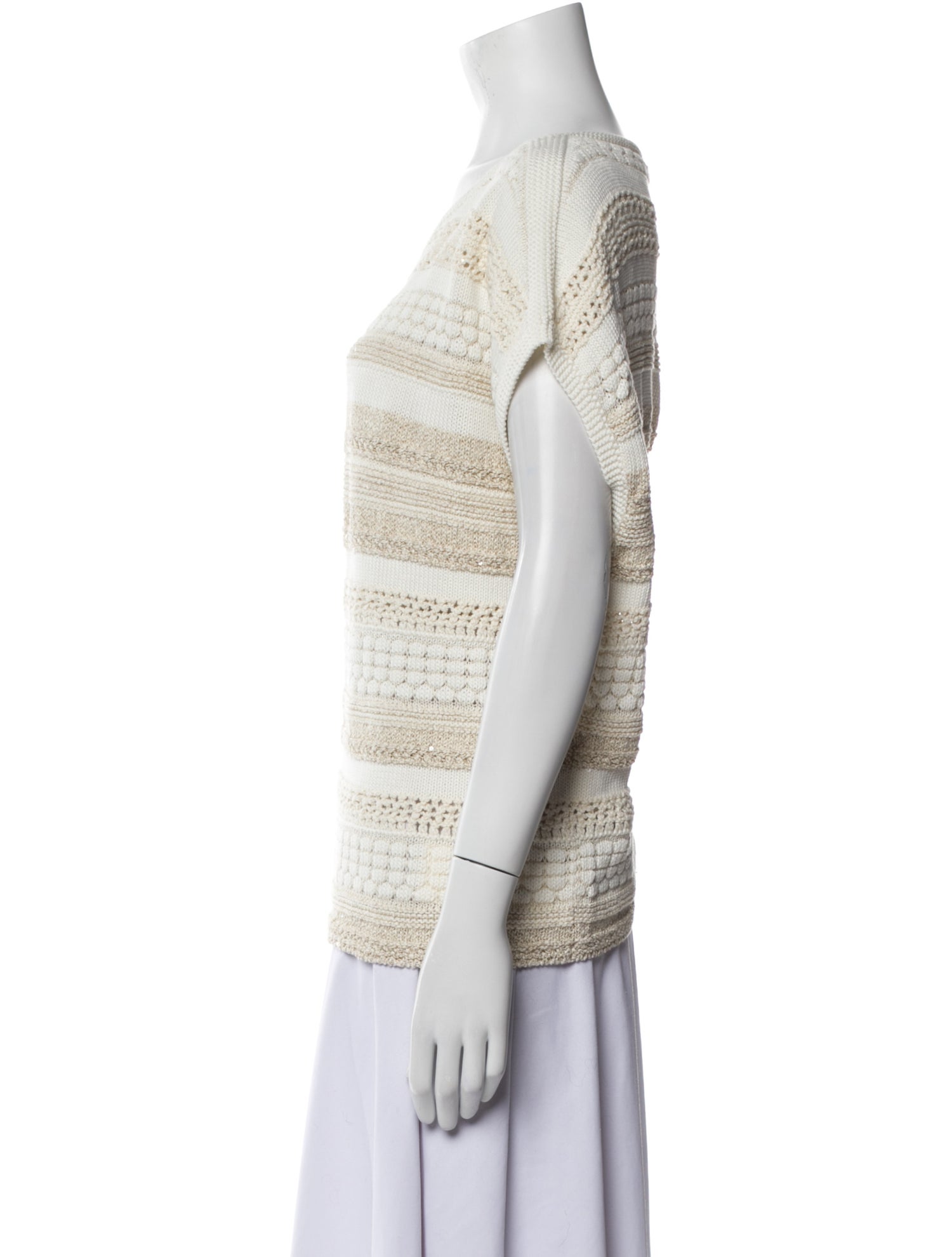 Lafayette 148 Striped Bateau Neckline Sweater w/ Tags