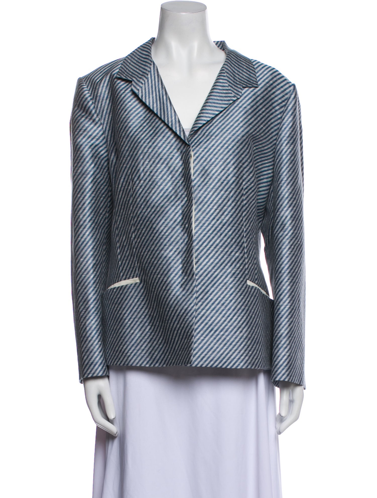 Lafayette 148 Linen Striped Blazer w/ Tags