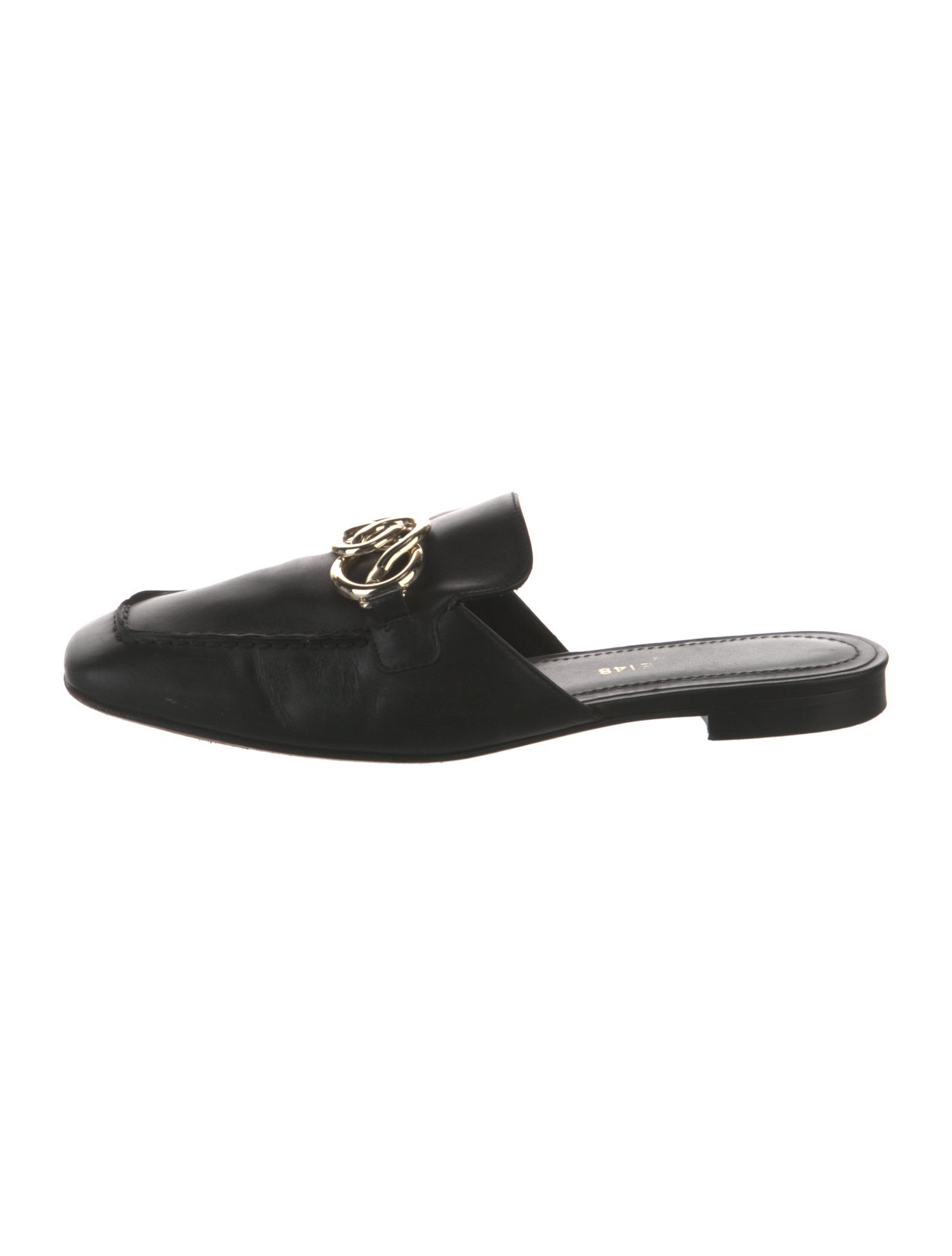Lafayette 148 Leather Chain-Link Accents Mules