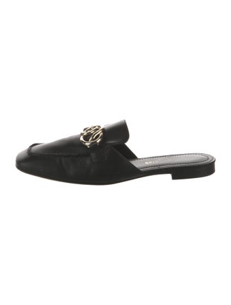 Lafayette 148 Leather Chain-Link Accents Mules