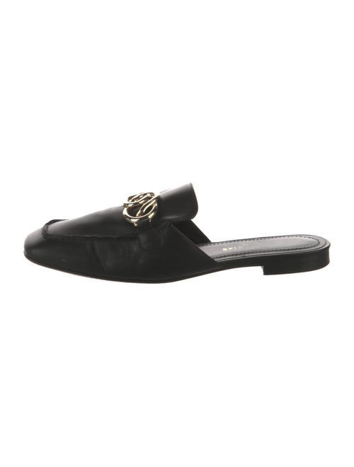 Lafayette 148 Leather Chain-Link Accents Mules