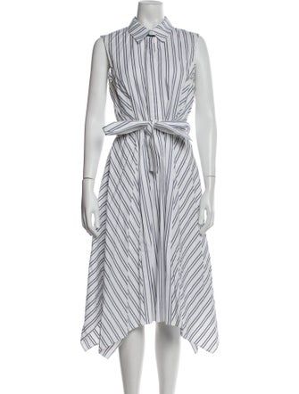 Lafayette 148 Striped Midi Length Dress