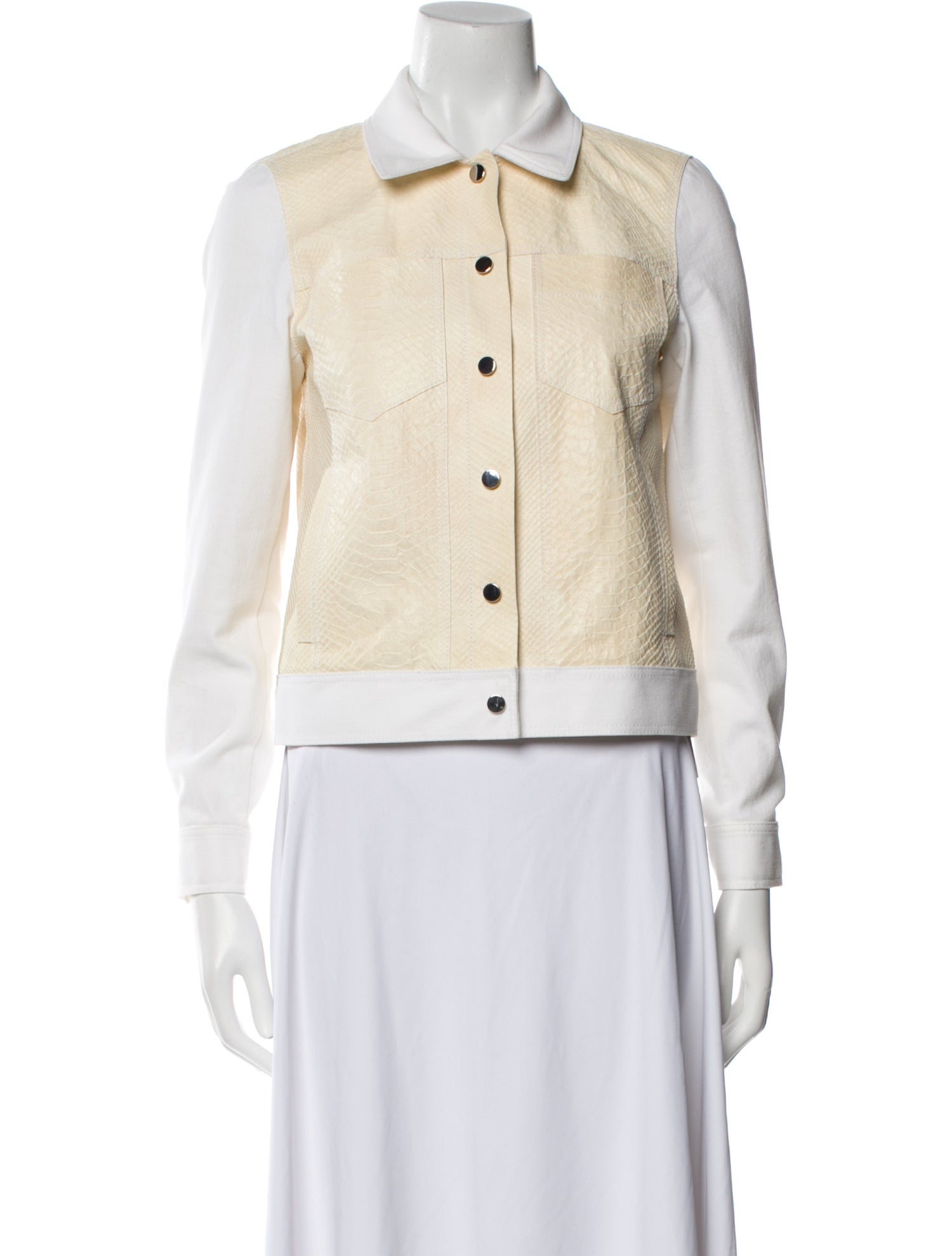 Lafayette 148 Leather Colorblock Pattern Vest