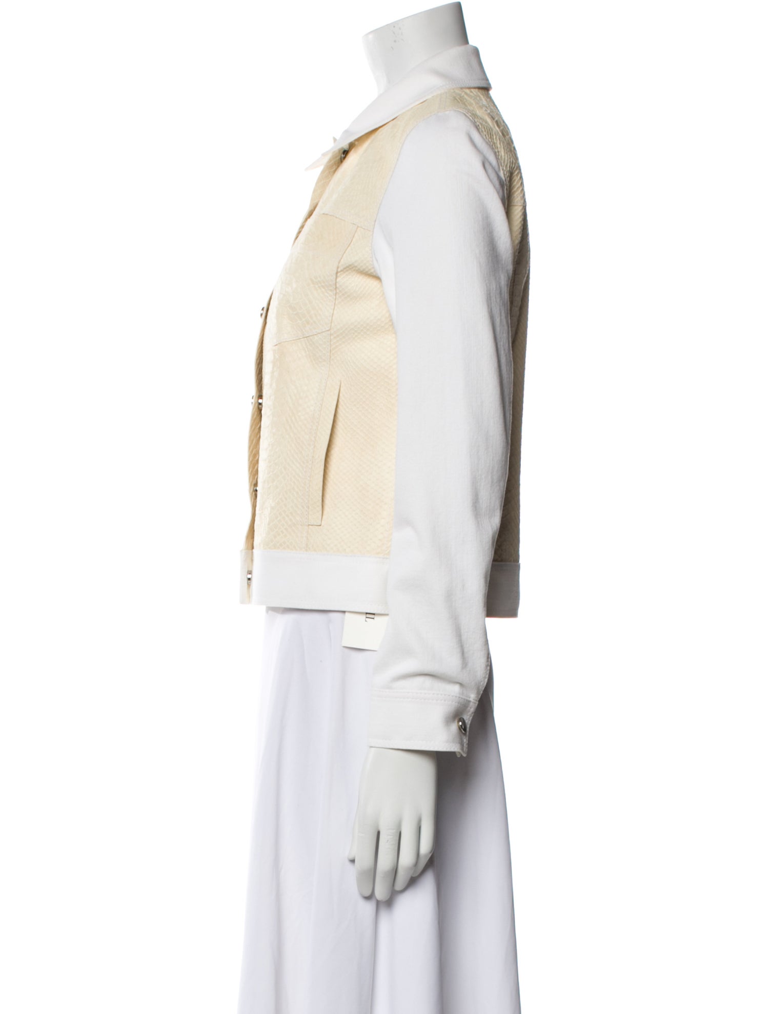 Lafayette 148 Leather Colorblock Pattern Vest