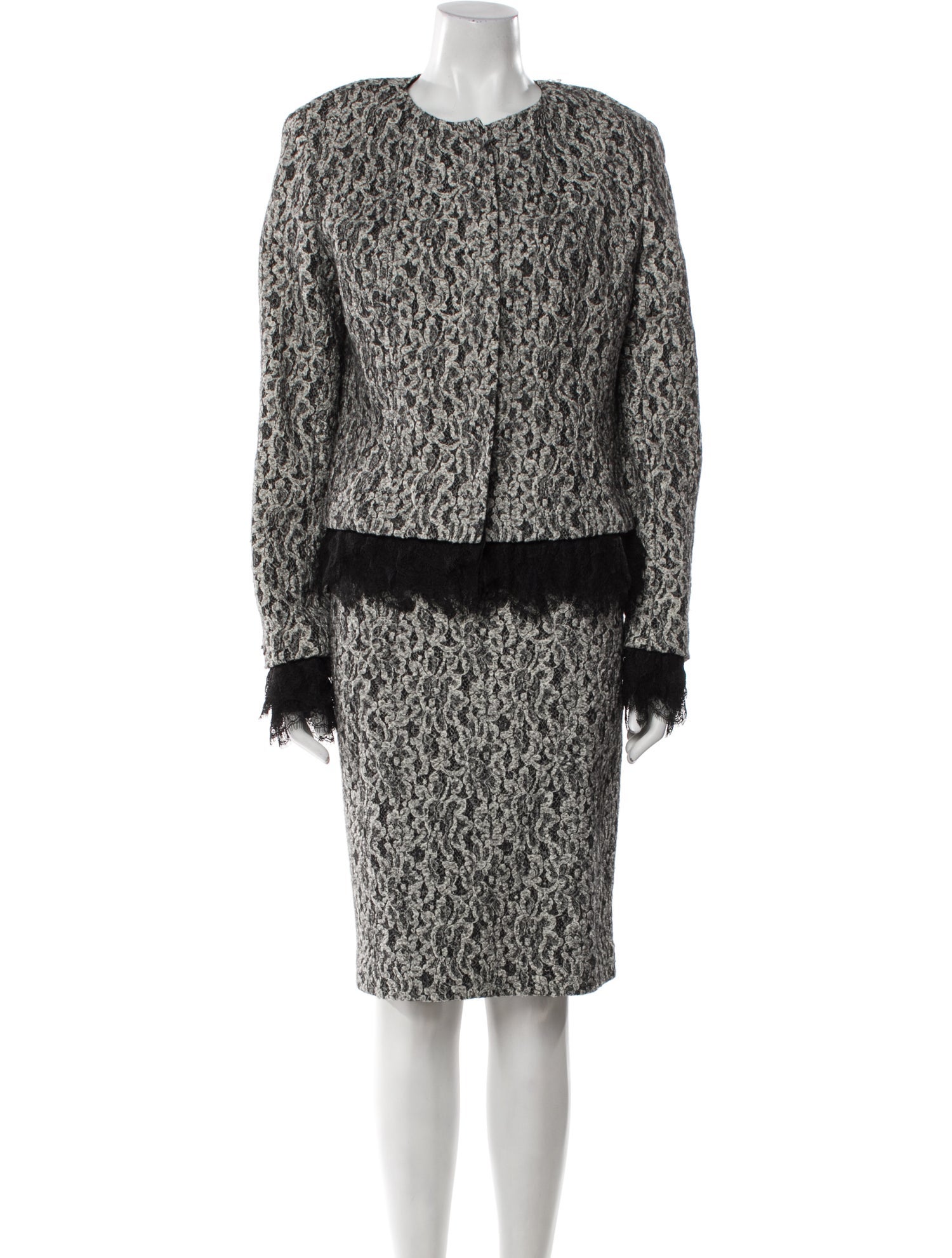 Lafayette 148 Tweed Pattern Skirt Suit