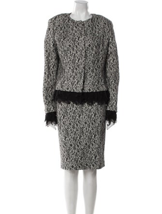 Lafayette 148 Tweed Pattern Skirt Suit