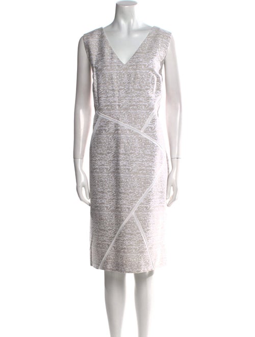 Lafayette 148 V-Neck Midi Length Dress