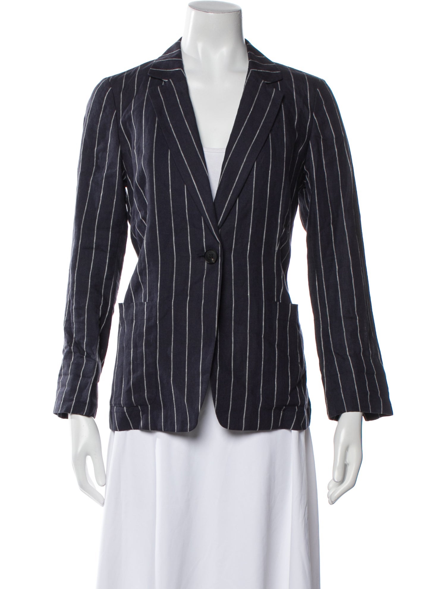 Lafayette 148 Linen Striped Blazer