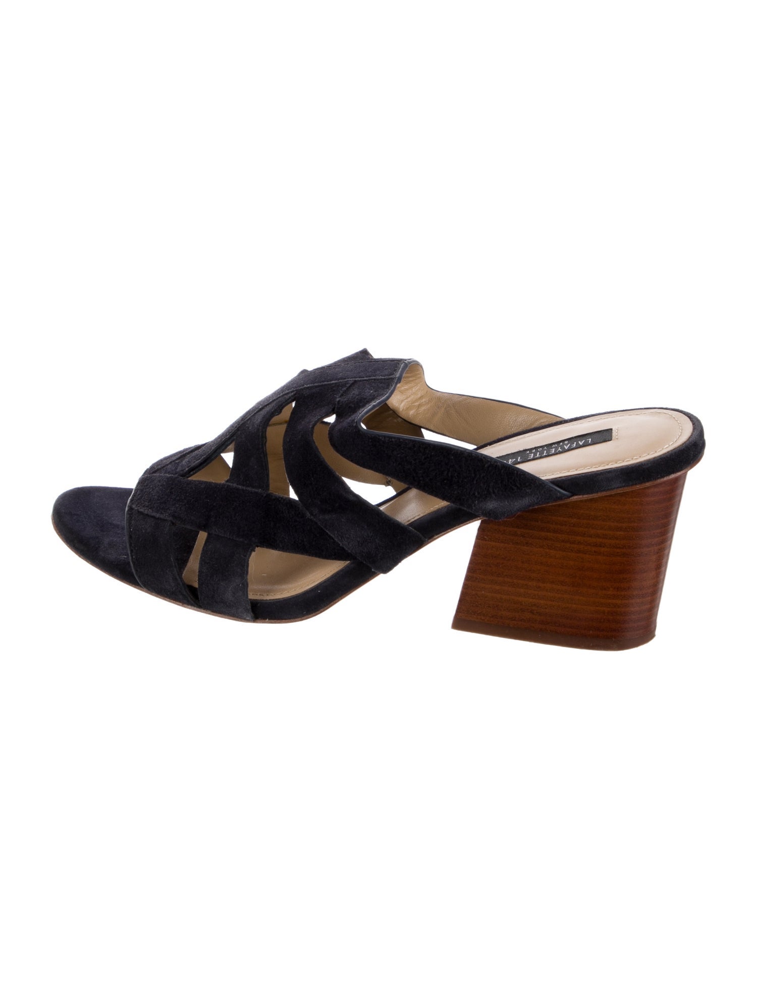 Lafayette 148 Suede Animal Print Slides