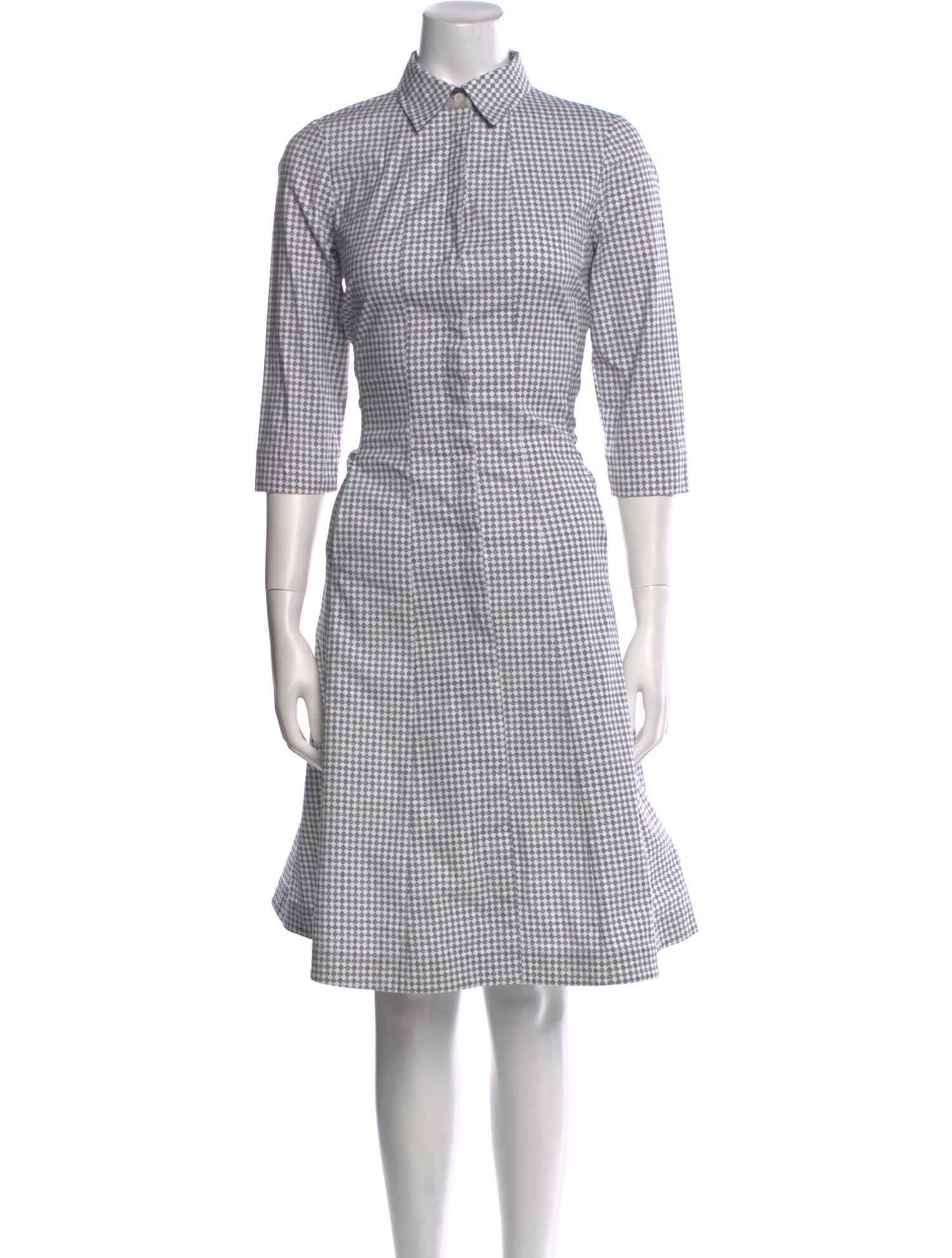 Lafayette 148 Plaid Print Knee-Length Dress