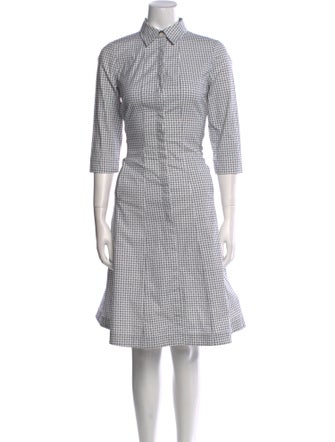 Lafayette 148 Plaid Print Knee-Length Dress