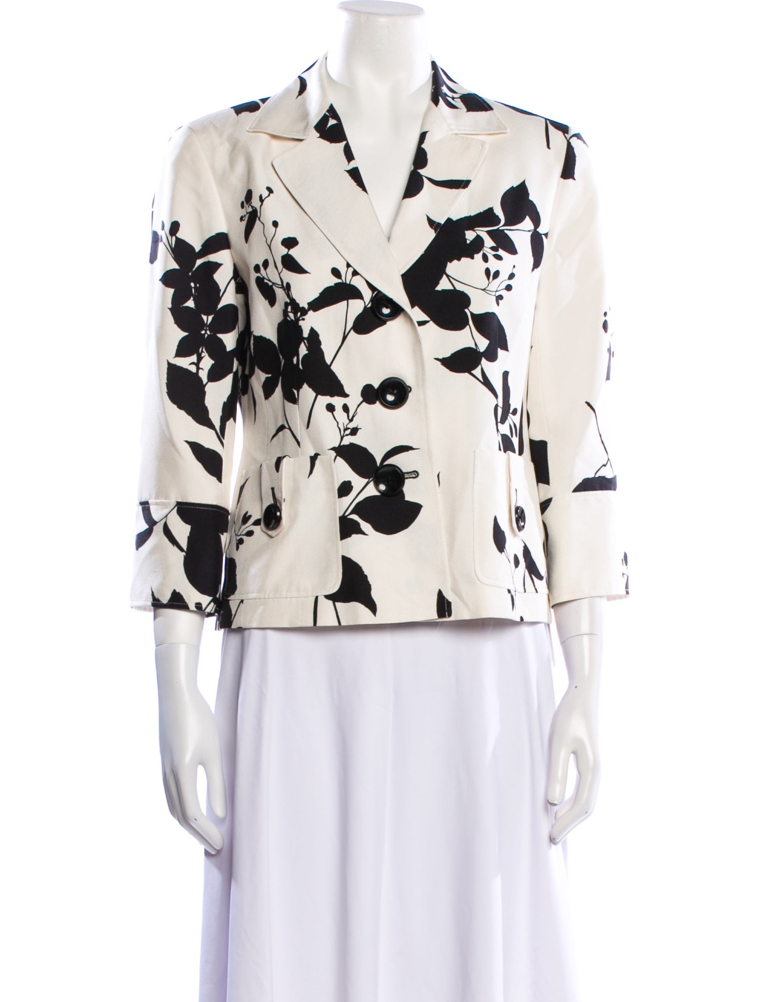 Lafayette 148 Silk Floral Print Blazer