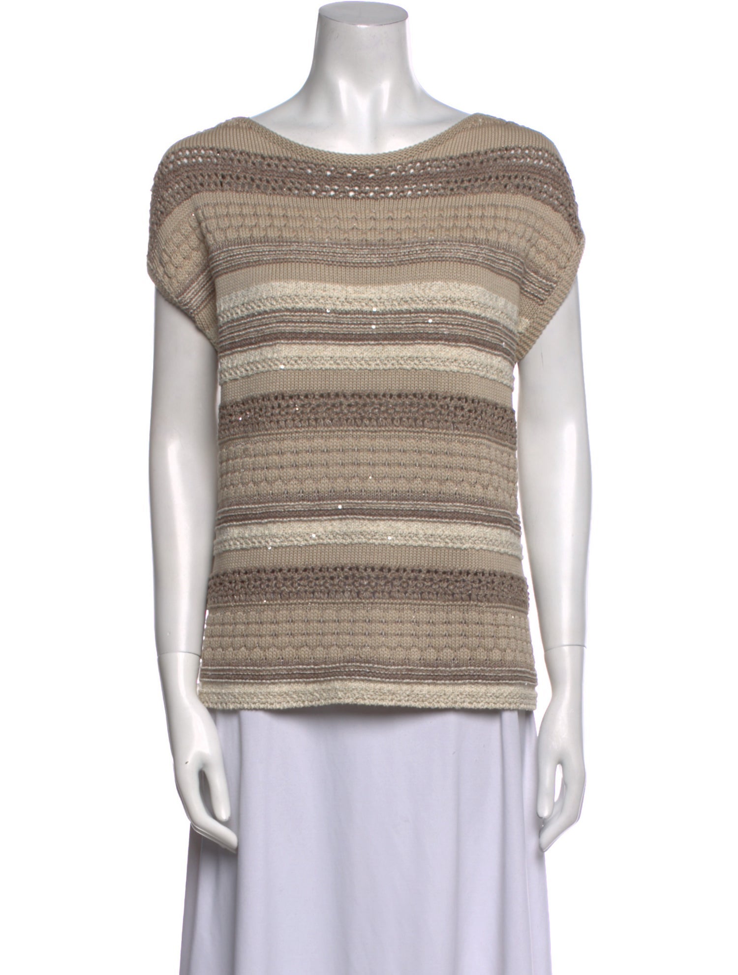 Lafayette 148 Striped Scoop Neck Sweater