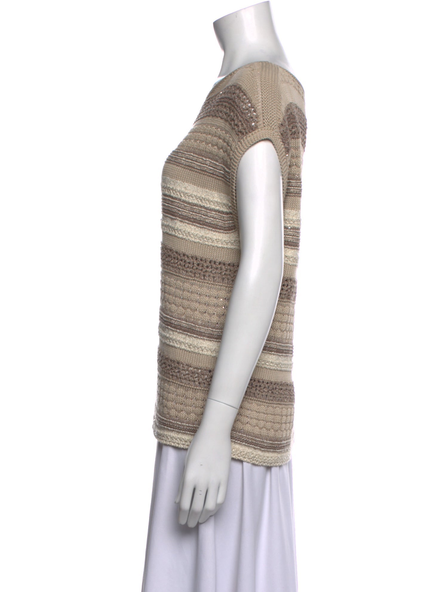 Lafayette 148 Striped Scoop Neck Sweater