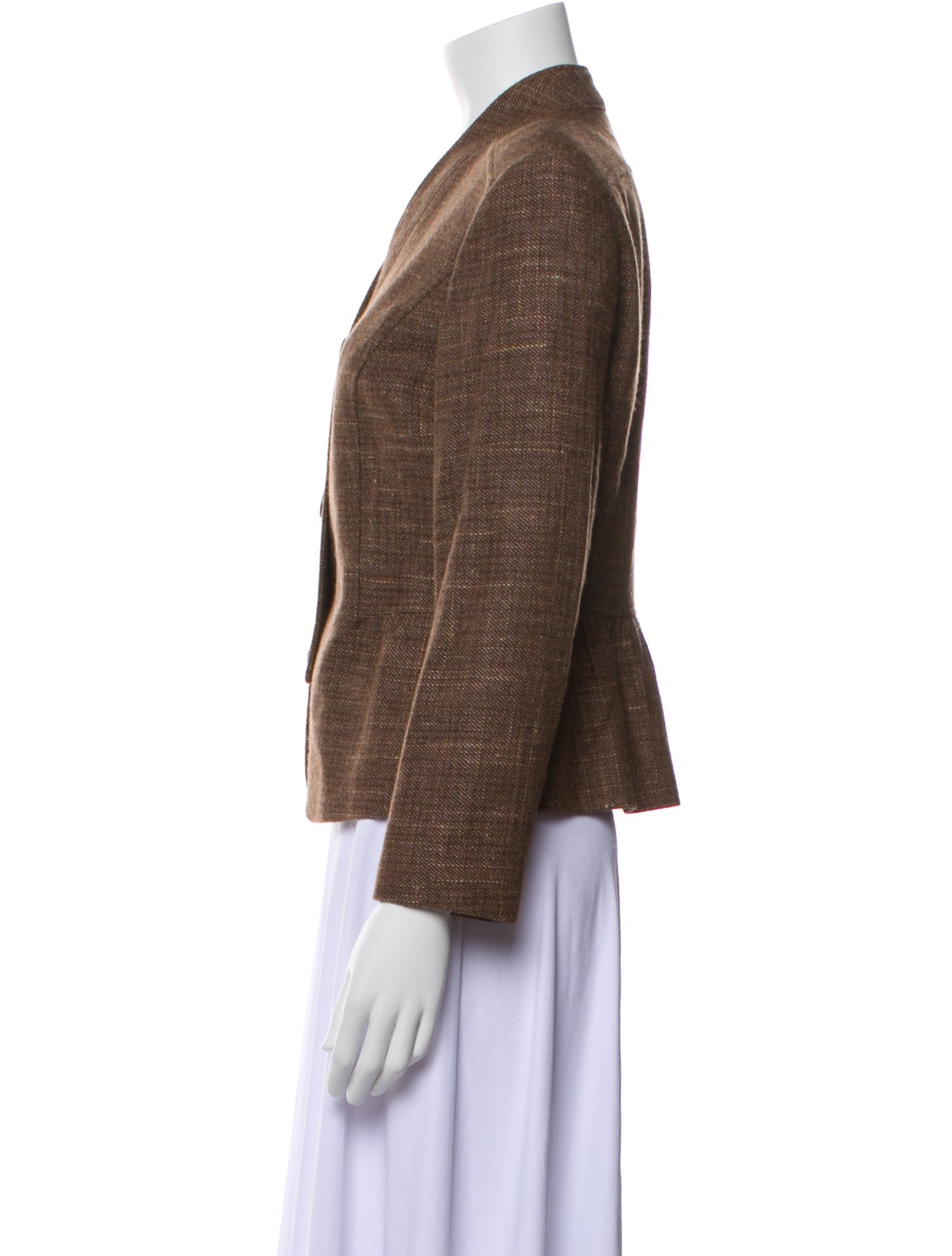 Lafayette 148 Virgin Wool Plaid Print Blazer