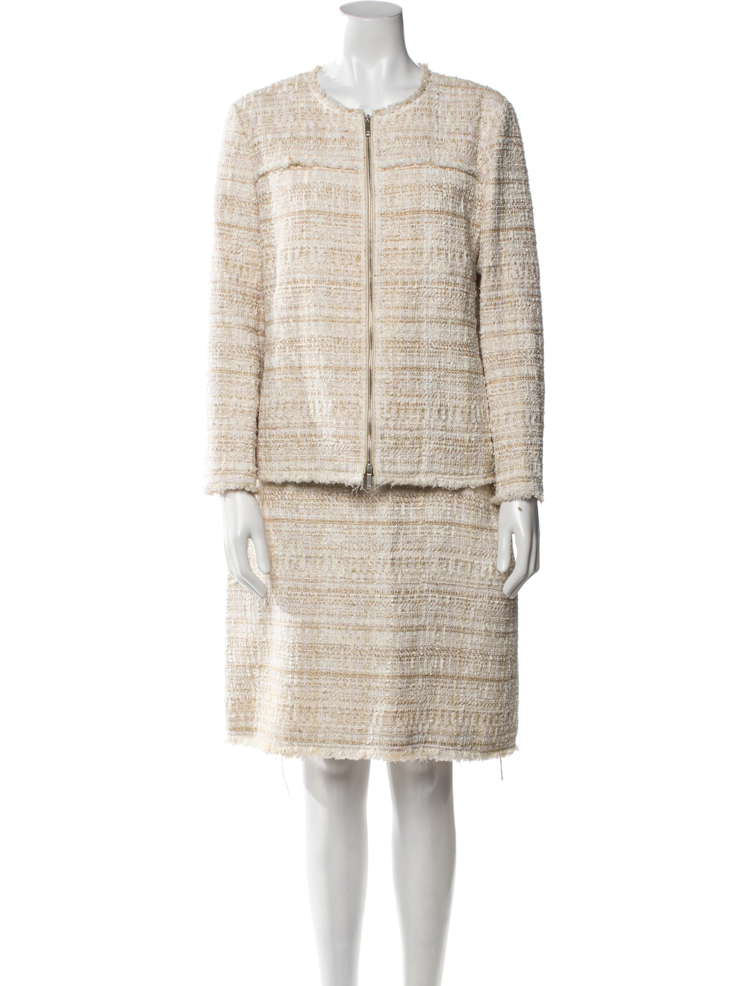 Lafayette 148 Tweed Pattern Skirt Suit