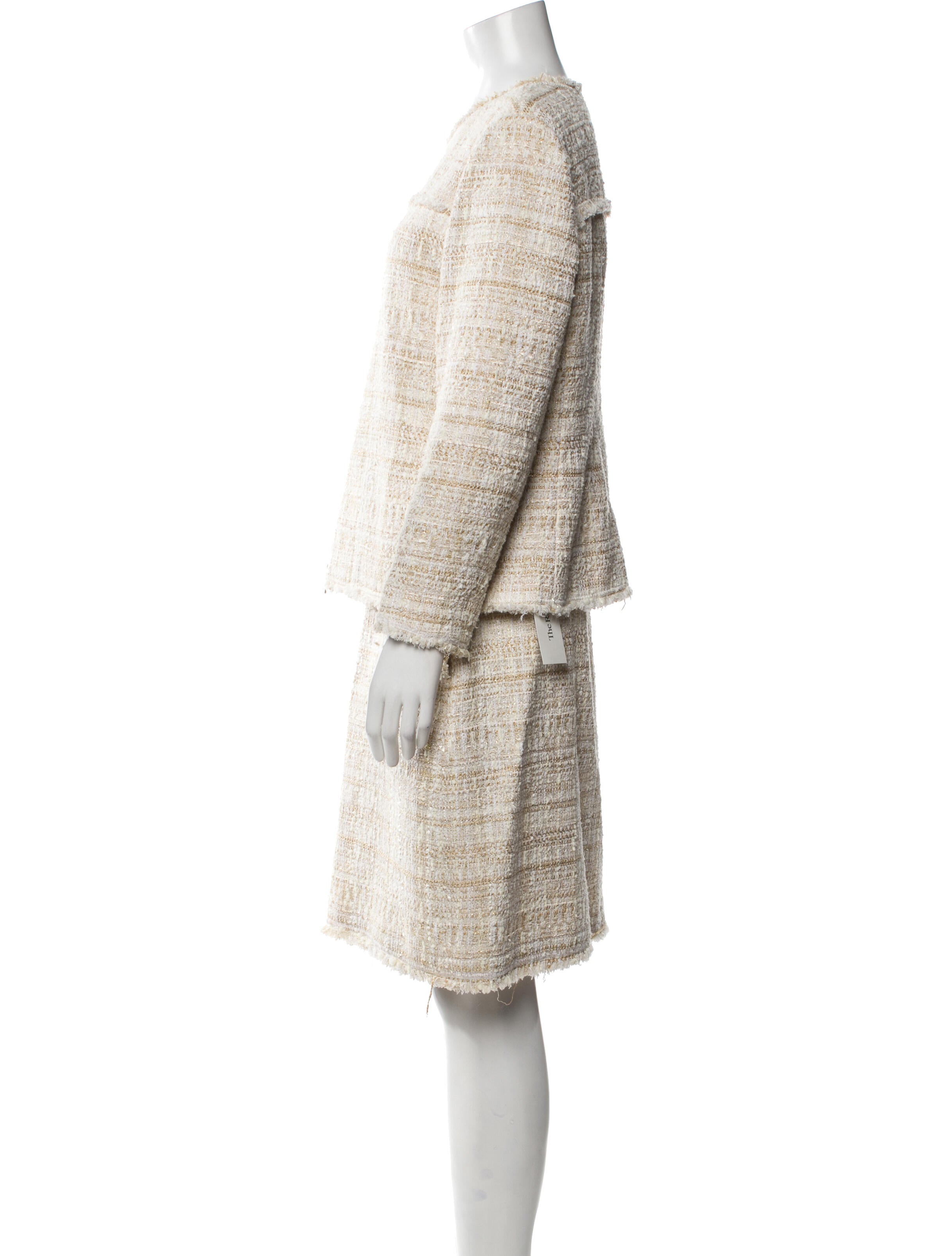 Lafayette 148 Tweed Pattern Skirt Suit
