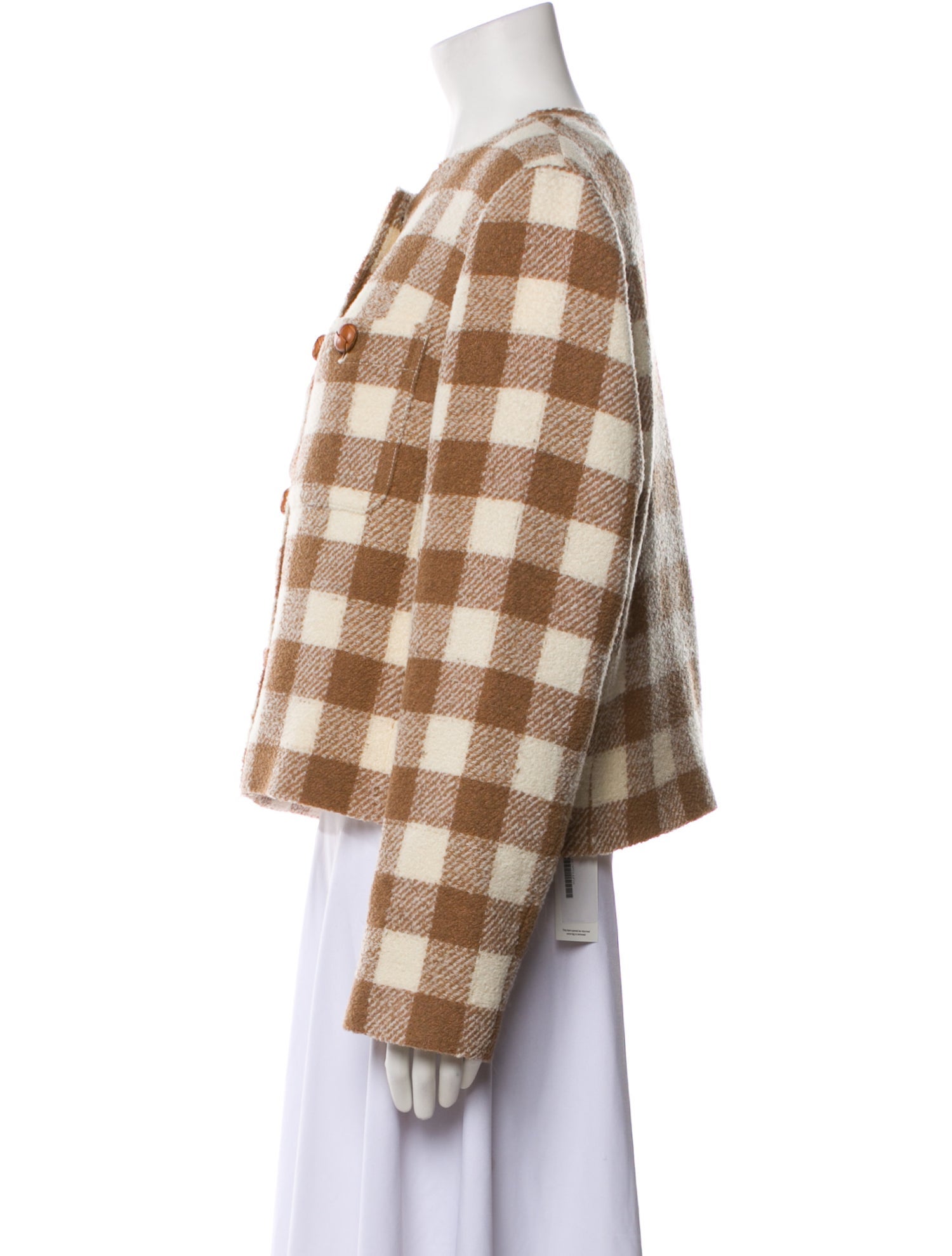 Lafayette 148 Wool Plaid Print Jacket