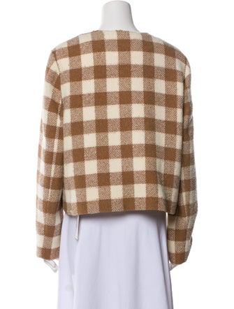 Lafayette 148 Wool Plaid Print Jacket