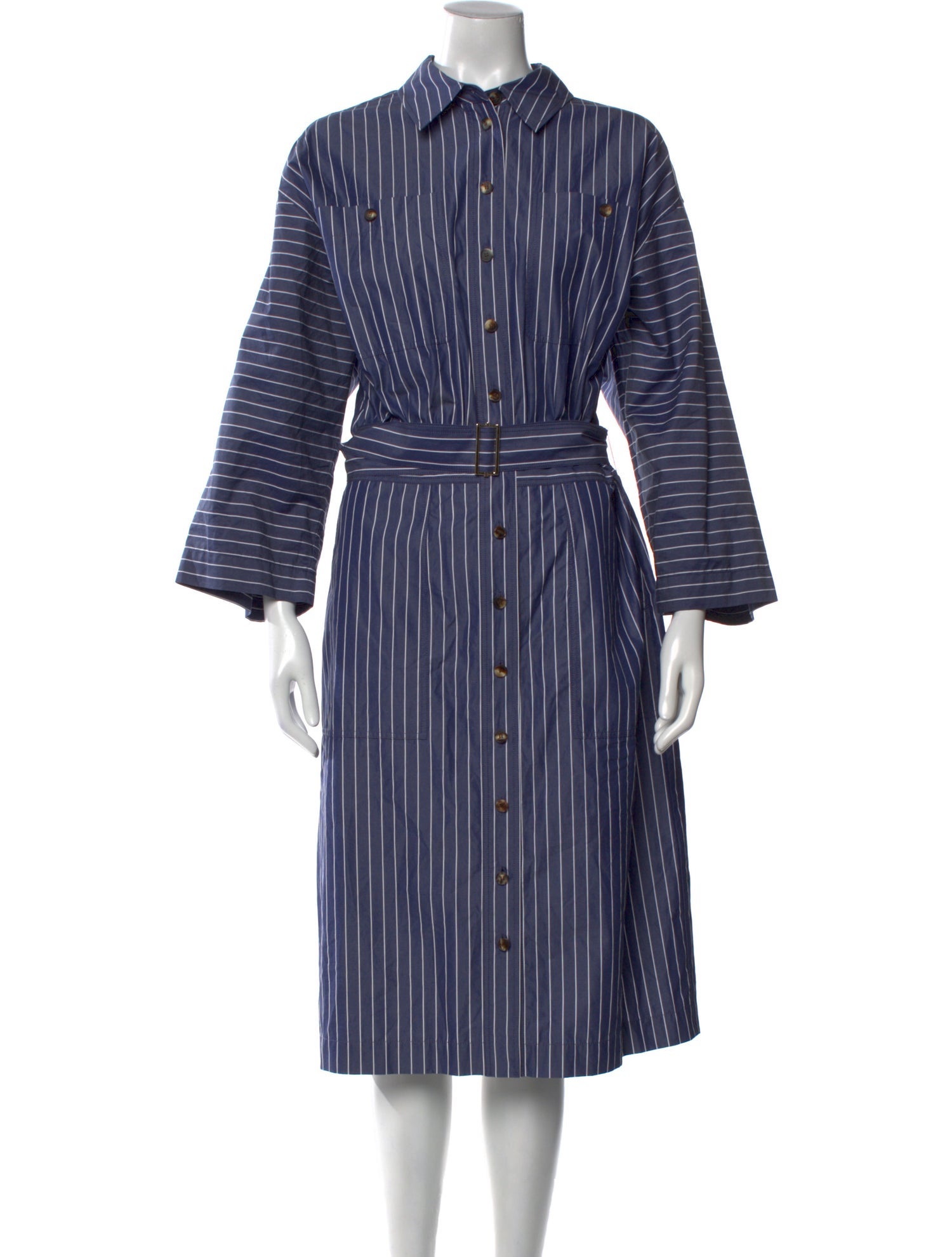 Lafayette 148 Striped Midi Length Dress