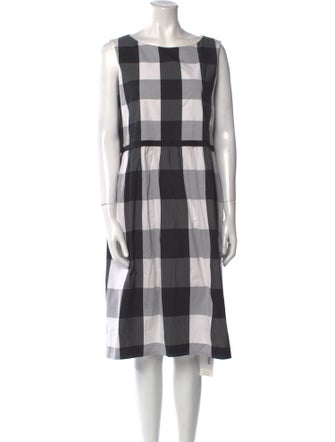 Lafayette 148 Plaid Print Midi Length Dress
