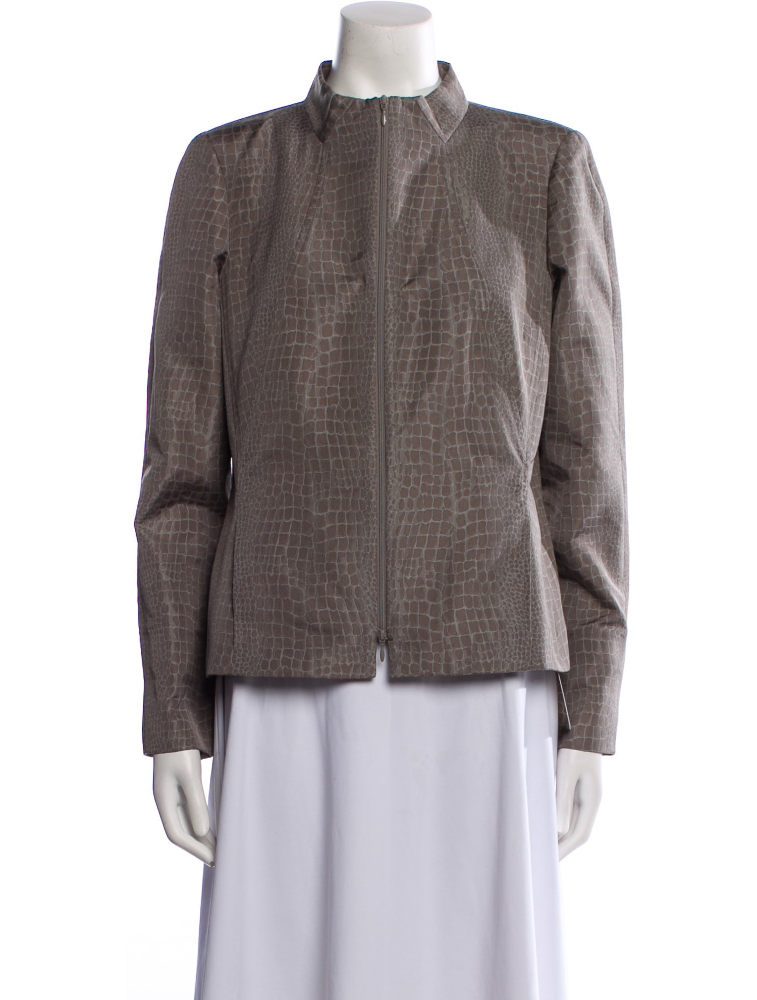 Lafayette 148 Tweed Pattern Faux Fur Jacket