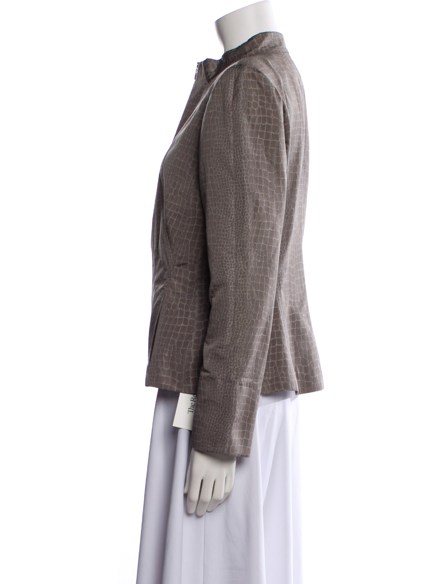 Lafayette 148 Tweed Pattern Faux Fur Jacket