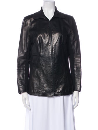 Lafayette 148 Leather Bomber Jacket
