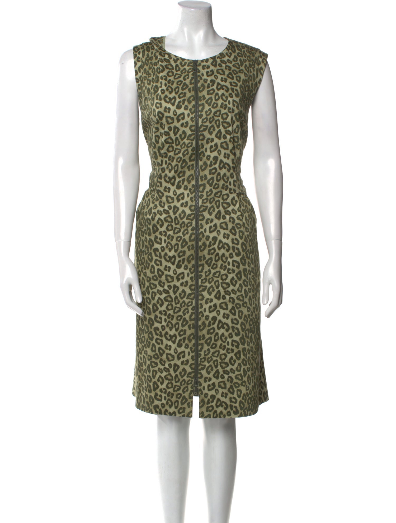 Lafayette 148 Animal Print Knee-Length Dress