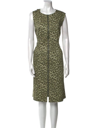 Lafayette 148 Animal Print Knee-Length Dress