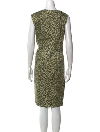 Lafayette 148 Animal Print Knee-Length Dress