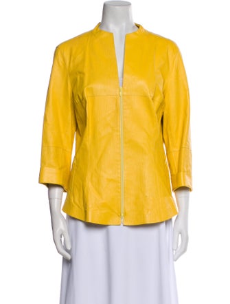 Lafayette 148 Leather Printed Evening Jacket