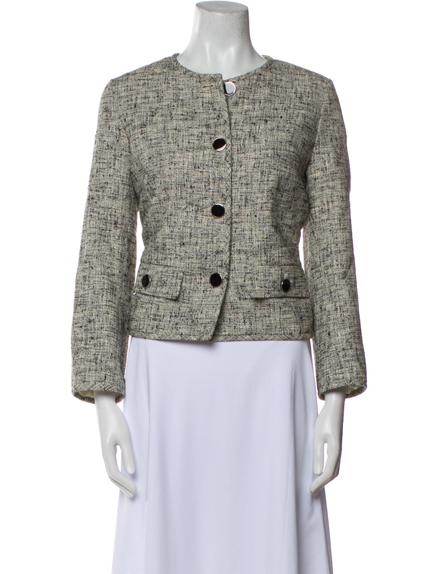 Lafayette 148 Linen Tweed Pattern Evening Jacket