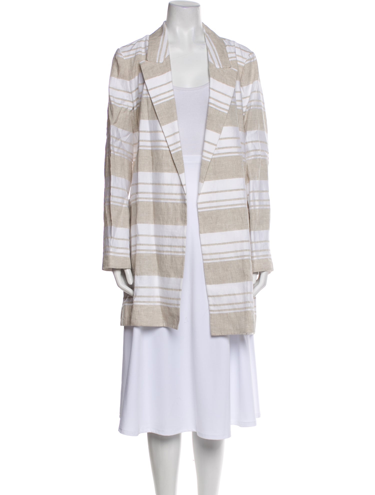 Lafayette 148 Linen Plaid Print Coat