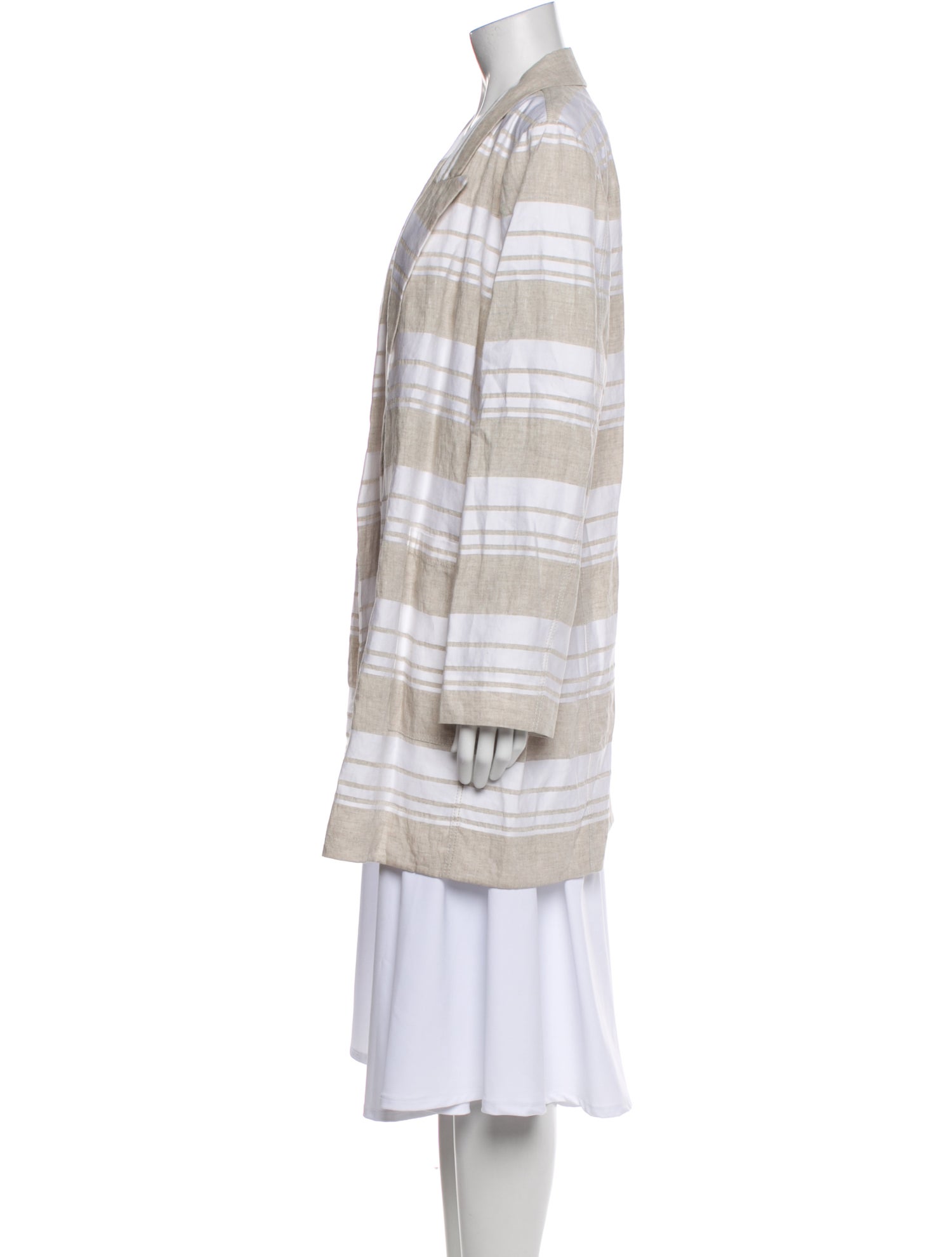 Lafayette 148 Linen Plaid Print Coat