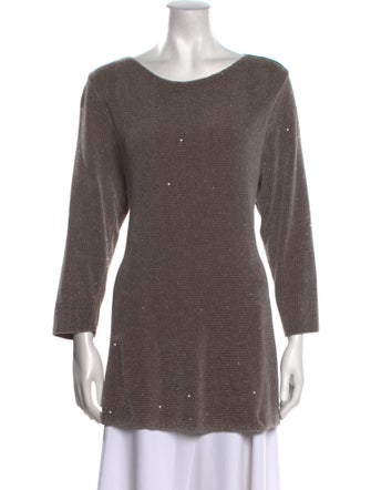 Lafayette 148 Silk Bateau Neckline Sweater