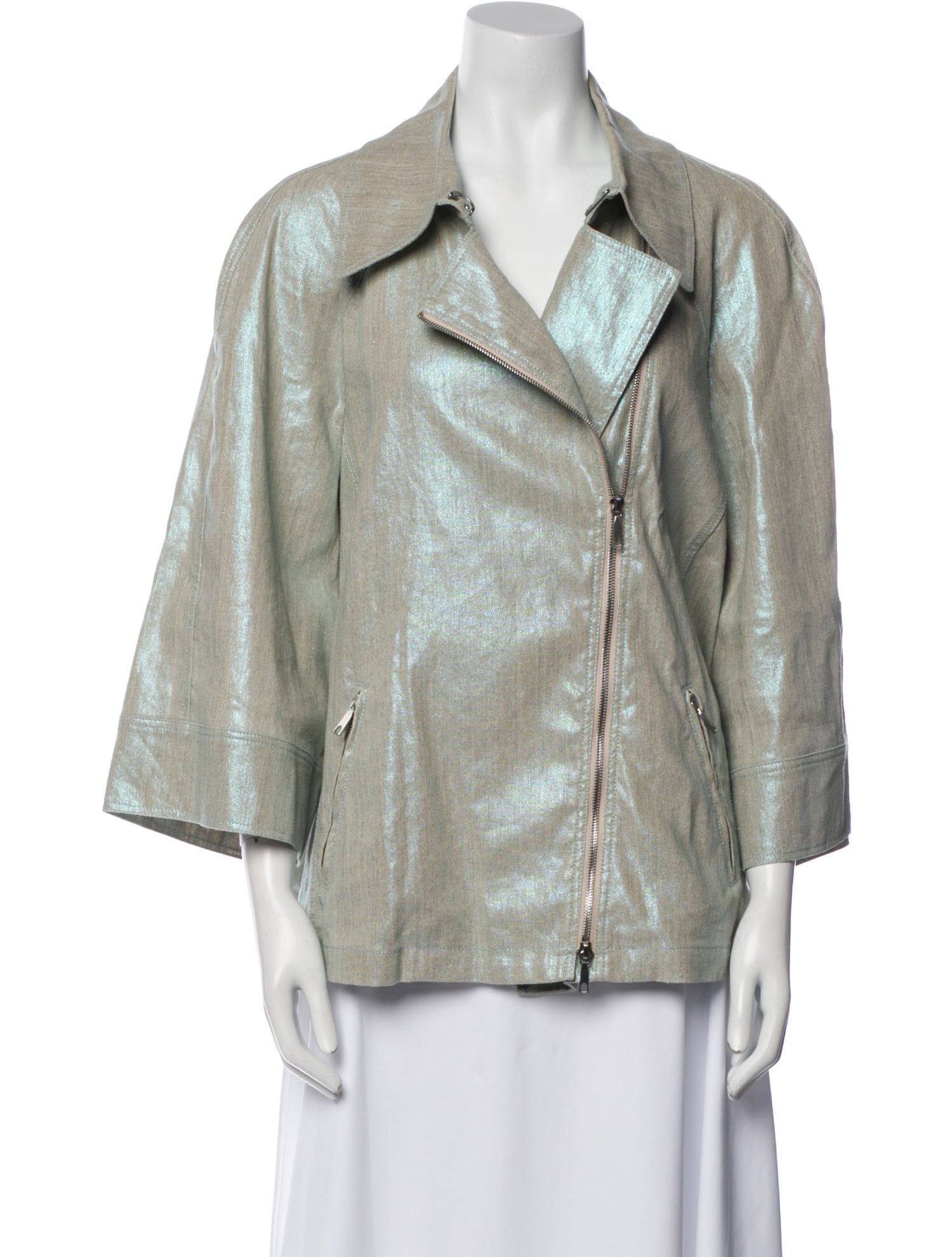 Lafayette 148 Linen Biker Jacket