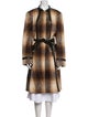Lafayette 148 Alpaca Plaid Print Faux Fur Coat