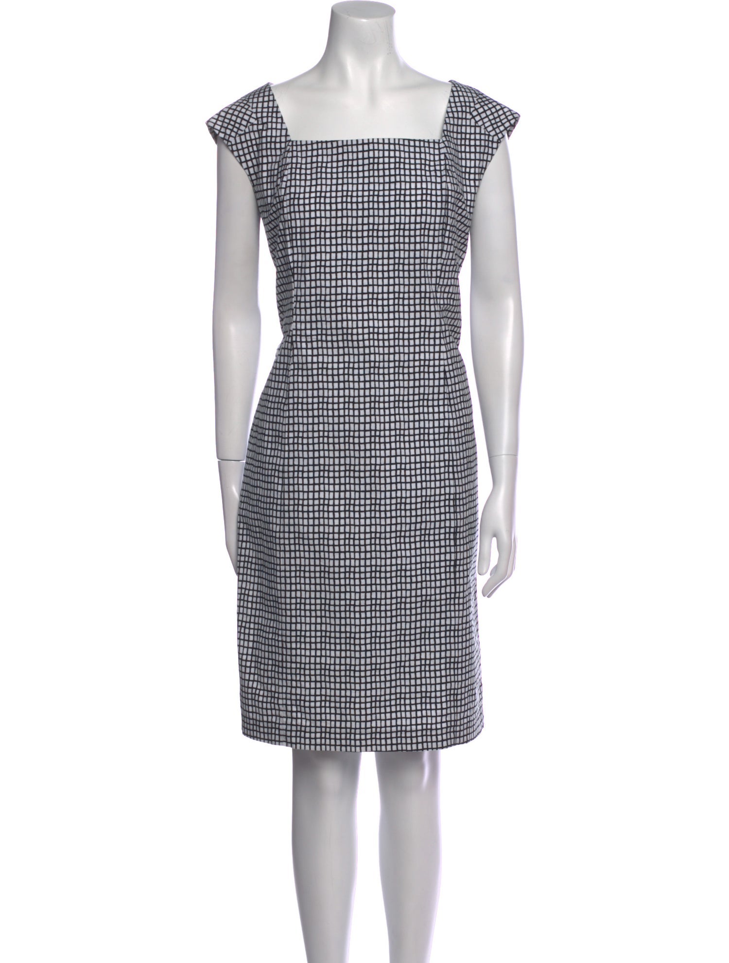Lafayette 148 Plaid Print Knee-Length Dress