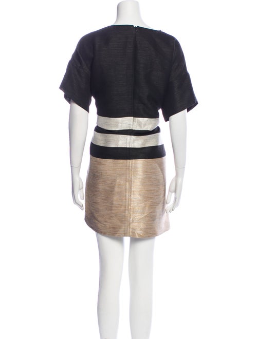 Lafayette 148 Colorblock Pattern Mini Dress